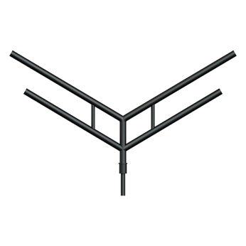 К4Y – Кронштейн двухрожковый безрадиусный разнонаправленный под 180˚